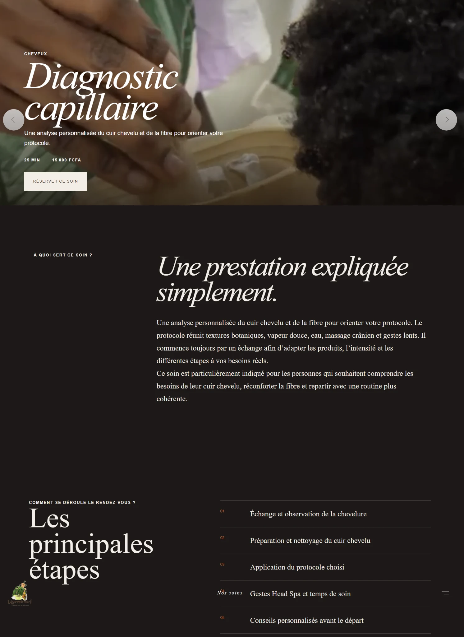 Ayurveda Hair Spa — seconde capture desktop