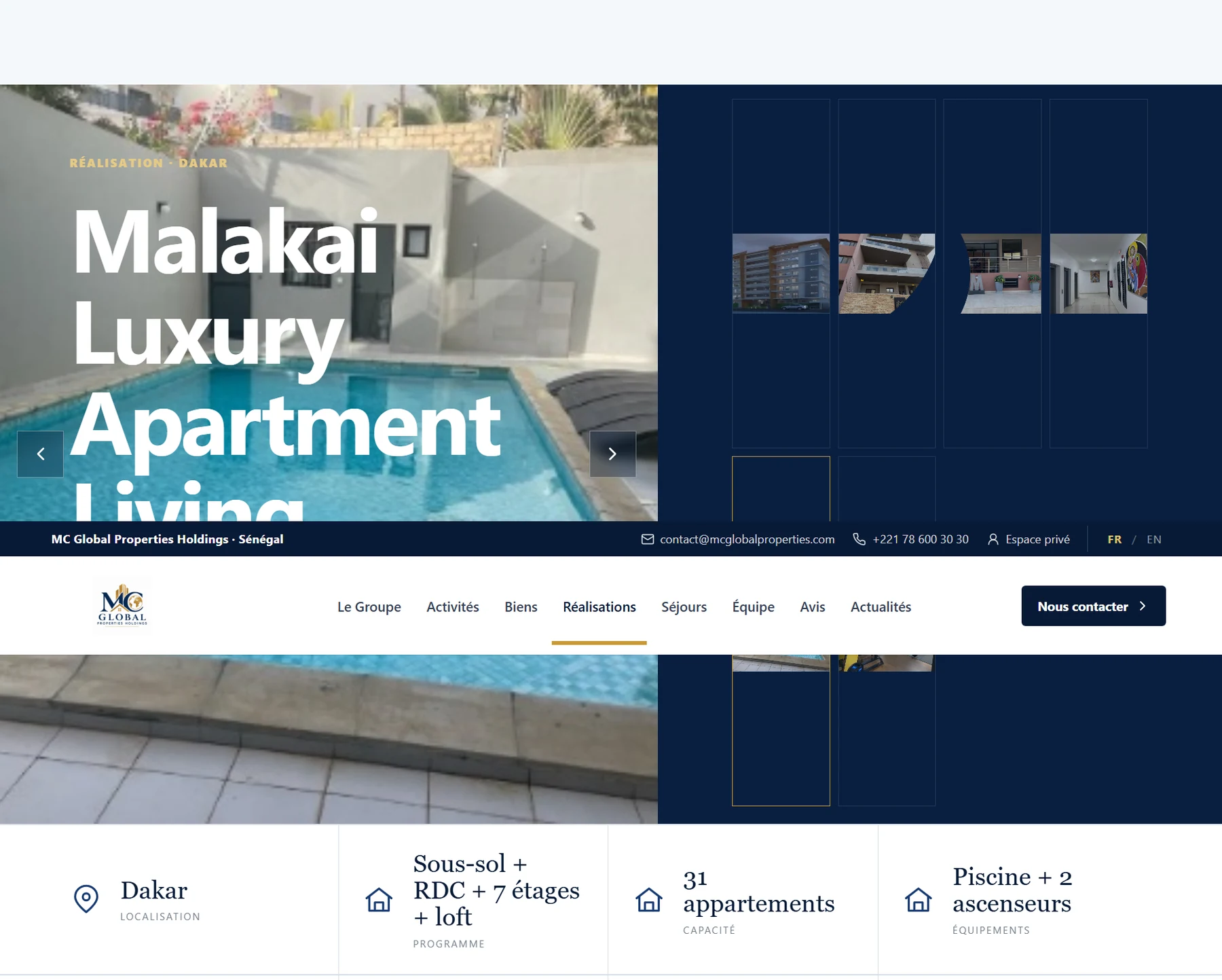 MC Global Properties Holdings — seconde capture desktop