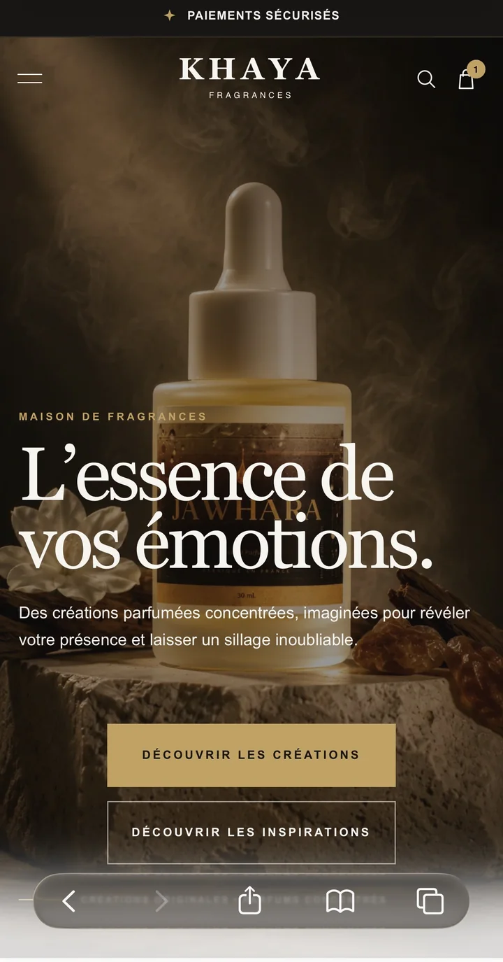 khaya-fragrance — real mobile website capture