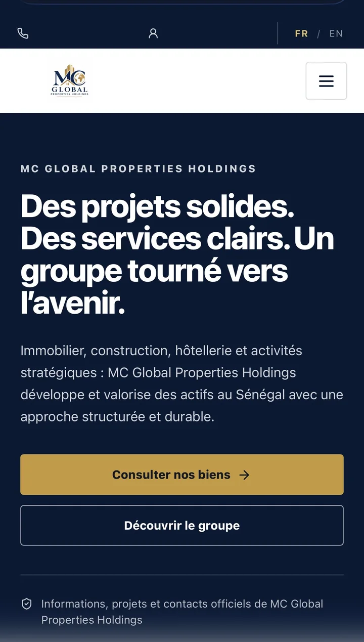 MC Global Properties sur mobile